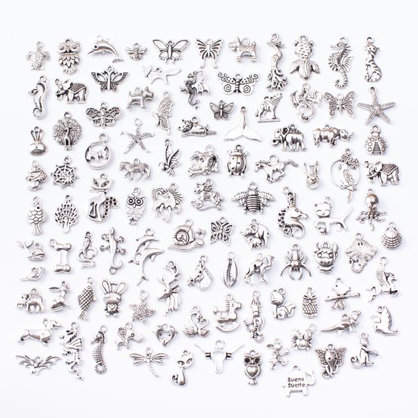 animal series 100pcs tibetan silver mixed styles charms pendants diy jewelry for necklace bracelet making accessaries js2230, Bronze;silver
animal series 100pcs tibetan silver mixed styles charms pendants diy jewelry for necklace bracelet making accessaries js2230, Bronze;silver