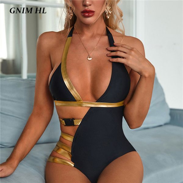 gnim one piece buckle bikini swimwear women 2020 backless stitching color swimsuit bandage hollow out bandage bathing suit, White;black
gnim one piece buckle bikini swimwear women 2020 backless stitching color swimsuit bandage hollow out bandage bathing suit, White;black