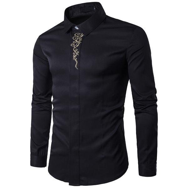 High Quality Embroidery Men Dress Shirts Floral Print Long Sleeve Camisas Masculinas Solid Casual Chemise Homme Europe Size 2XL
High Quality Embroidery Men Dress Shirts Floral Print Long Sleeve Camisas Masculinas Solid Casual Chemise Homme Europe Size 2XL
