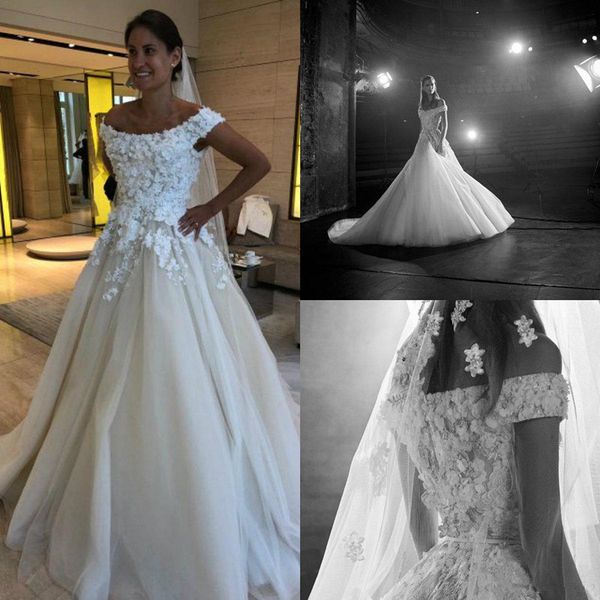 new elie saab a line wedding dresses off shoulder lace 3d floral appliques pearls country wedding dress custom made belt bridal gownsg 4280, White
new elie saab a line wedding dresses off shoulder lace 3d floral appliques pearls country wedding dress custom made belt bridal gownsg 4280, White