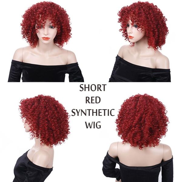 short kinky curly afro wigs african american hairstyle red synthetic wig for women 8 inch, Black
short kinky curly afro wigs african american hairstyle red synthetic wig for women 8 inch, Black