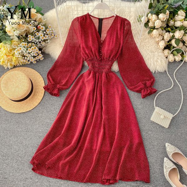 yuoomuoo polka dot dress women red v neck long party dress lantern sleeve slim waist autumn chiffon dress sundress vestidos, Black;gray
yuoomuoo polka dot dress women red v neck long party dress lantern sleeve slim waist autumn chiffon dress sundress vestidos, Black;gray