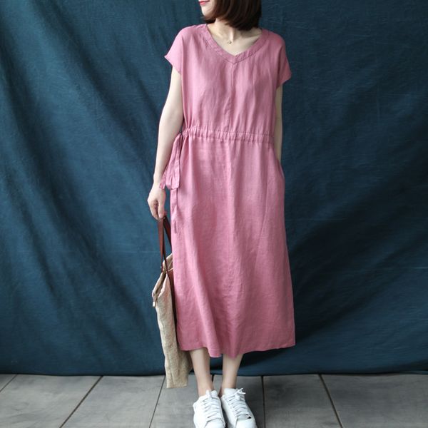 casual dresses women summer vintage linen solid color dress ladies vneck waisted female 2021 flax, Black;gray
casual dresses women summer vintage linen solid color dress ladies vneck waisted female 2021 flax, Black;gray