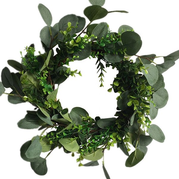17 inch artificial silk green leaves eucalyptus wreath ring door wreath candle home window decoration
17 inch artificial silk green leaves eucalyptus wreath ring door wreath candle home window decoration