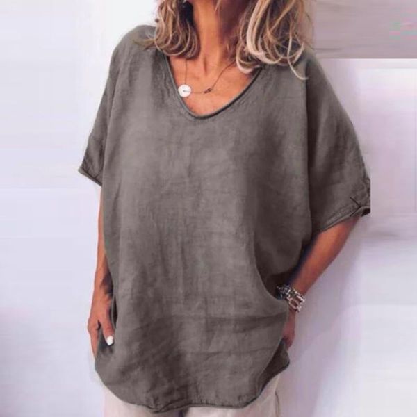 ladies v-neck tunic plus size fashion solid t-shirt casual summer female women short sleeve shirt blusas pullover, White
ladies v-neck tunic plus size fashion solid t-shirt casual summer female women short sleeve shirt blusas pullover, White