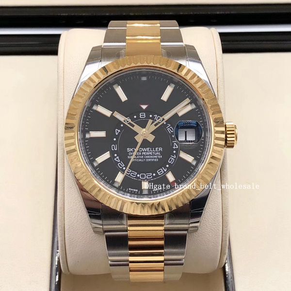 2020 shopkeeper recommend luxury wo tone 18k yellow gold and stainless steel 42mm black dial watch 326933 automatic men's watch, Slivery;brown
2020 shopkeeper recommend luxury wo tone 18k yellow gold and stainless steel 42mm black dial watch 326933 automatic men's watch, Slivery;brown