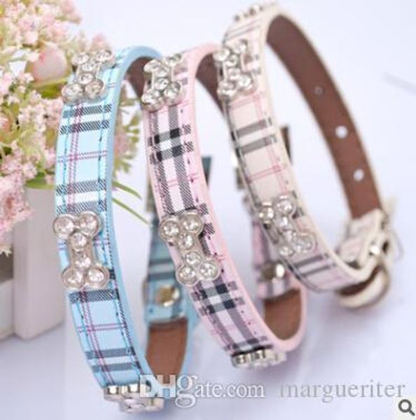 plaid dog collar bling rhinestone bone necklace fashion pet soft pu leather small dog cat collars puppy teddy lovely necklaces
plaid dog collar bling rhinestone bone necklace fashion pet soft pu leather small dog cat collars puppy teddy lovely necklaces