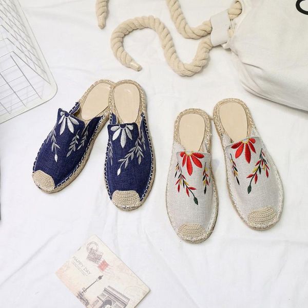 round head rope braid embroidery fisherman shoes slippers lazy shoes women flower non-slip comfy indoor outdoor slippers, Black
round head rope braid embroidery fisherman shoes slippers lazy shoes women flower non-slip comfy indoor outdoor slippers, Black