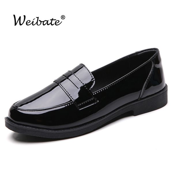 weibate 2020 spring new single shoes women's british small leather shoes college round head women's a pedal lazy, Black
weibate 2020 spring new single shoes women's british small leather shoes college round head women's a pedal lazy, Black