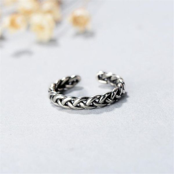 new retro thai silver twist 925 sterling silver jewelry personality chain simple exquisite popular opening rings sr236
new retro thai silver twist 925 sterling silver jewelry personality chain simple exquisite popular opening rings sr236