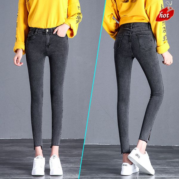 women's autumn casual high elastic waist jeans female dark grey skinny stretch denim pencil pants plus size long trousers o8r2, Blue
women's autumn casual high elastic waist jeans female dark grey skinny stretch denim pencil pants plus size long trousers o8r2, Blue