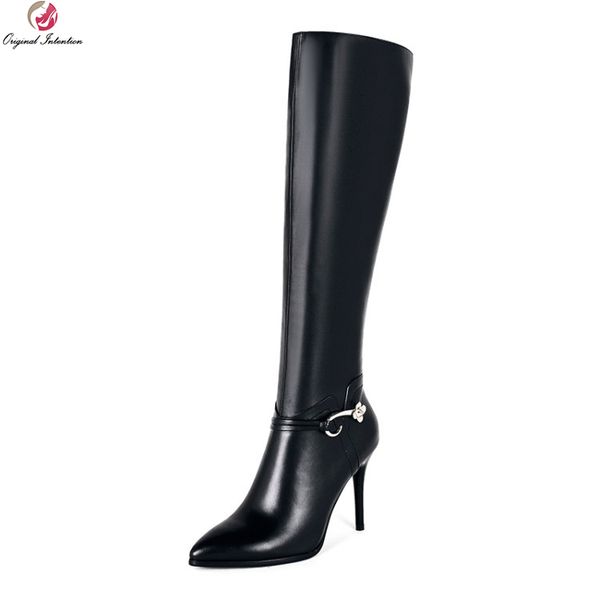 original intention elegant women knee high boots cow leather pointed toe thin heels boots black shoes woman us size 3-10.5
original intention elegant women knee high boots cow leather pointed toe thin heels boots black shoes woman us size 3-10.5