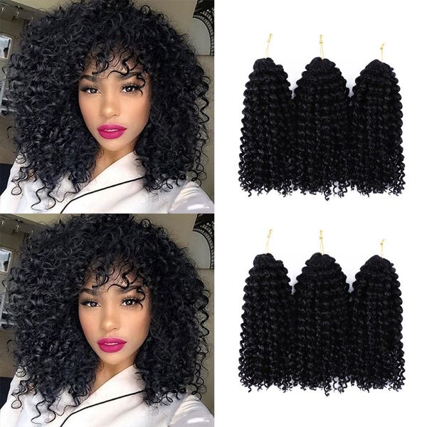 6 packs/lot 8 inch marlybob crochet hair short afro kinky curly crochet braids hair synthetic braid extensions heat resistant fiber (1b#, Black
6 packs/lot 8 inch marlybob crochet hair short afro kinky curly crochet braids hair synthetic braid extensions heat resistant fiber (1b#, Black