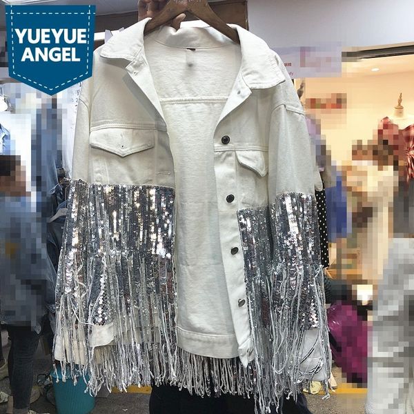 euro new brand tassel sequins patchwork female night show wear coats fashion high street loose fit casual womens denim jackets, Black;brown
euro new brand tassel sequins patchwork female night show wear coats fashion high street loose fit casual womens denim jackets, Black;brown