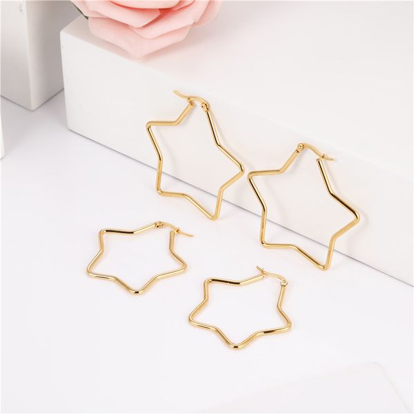 star earrings hoop stainless steel earrings for women geometric 2020 fashion jewelry summer accessories, Golden;silver
star earrings hoop stainless steel earrings for women geometric 2020 fashion jewelry summer accessories, Golden;silver