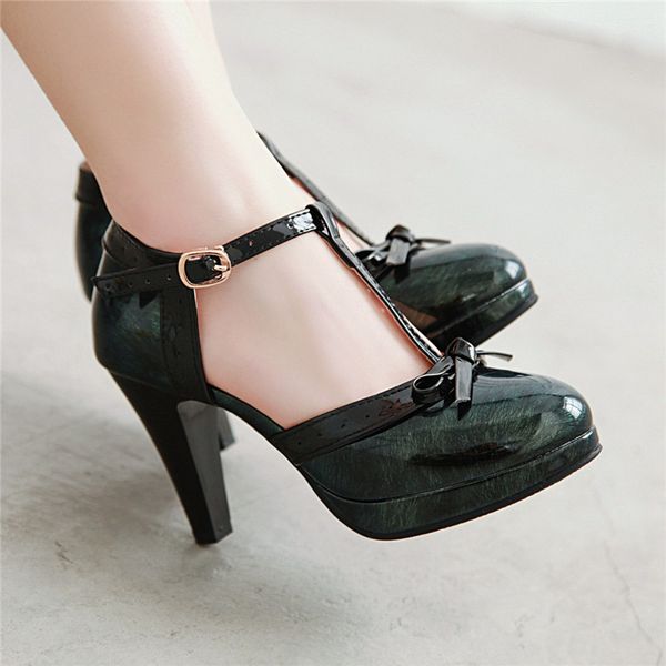 ymechic 2019 moda charol negro verde rojo plataforma spike tacones altos bowtie fiesta lolita mujer zapatos cuñas de verano de talla grande, Black
ymechic 2019 moda charol negro verde rojo plataforma spike tacones altos bowtie fiesta lolita mujer zapatos cuñas de verano de talla grande, Black