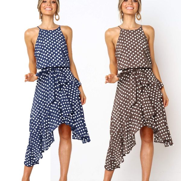 sundress summer lrregular ruffles party dress fashion spaghetti strap dot sprint beach maxi dresses tunic bow belt vestidos, White;black
sundress summer lrregular ruffles party dress fashion spaghetti strap dot sprint beach maxi dresses tunic bow belt vestidos, White;black