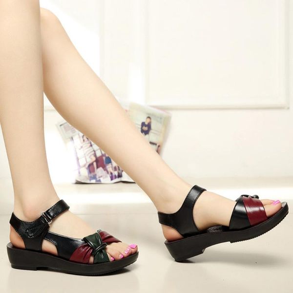 women summer shoes ladies fashion leather knot sandals 2020 news style wedges comfort big size shoes for woman#, Black
women summer shoes ladies fashion leather knot sandals 2020 news style wedges comfort big size shoes for woman#, Black
