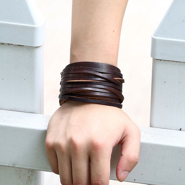 fashion men's bracelet black brown pu leather bracelet exquisite leather boys wide strap bracelets bangles hand jewelry
fashion men's bracelet black brown pu leather bracelet exquisite leather boys wide strap bracelets bangles hand jewelry