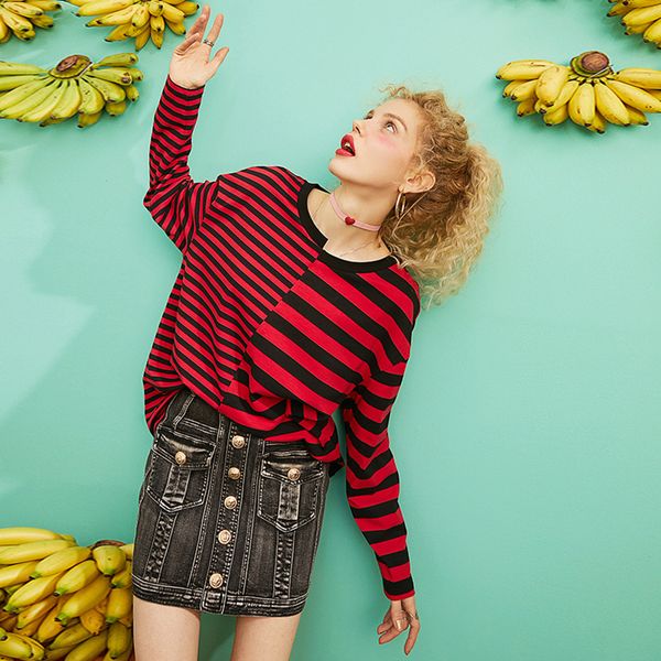 2019 новая мода крупногабаритные женщина tshirt полосатый o шеи полный женщины тис повседневная хлопок лоскутное сыпучие дамы tshirts, White
2019 новая мода крупногабаритные женщина tshirt полосатый o шеи полный женщины тис повседневная хлопок лоскутное сыпучие дамы tshirts, White