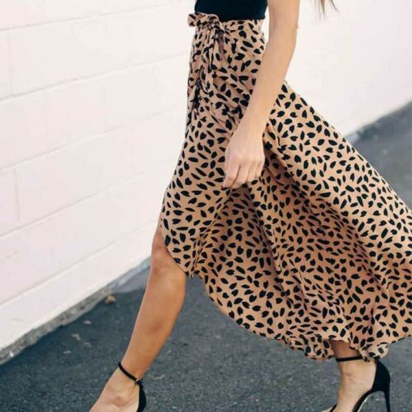 women's leopard print wrap over aysmmetric skirt high waist long maxi fashion skirt, Black
women's leopard print wrap over aysmmetric skirt high waist long maxi fashion skirt, Black