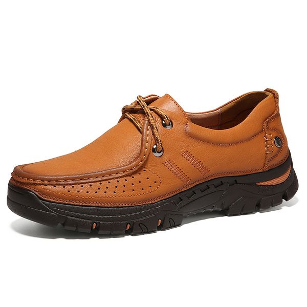 jx02 autumn and winter new men's casual lace-up mens shoes genuine leather big shoes thick bottom layer leather outdoor, Black
jx02 autumn and winter new men's casual lace-up mens shoes genuine leather big shoes thick bottom layer leather outdoor, Black