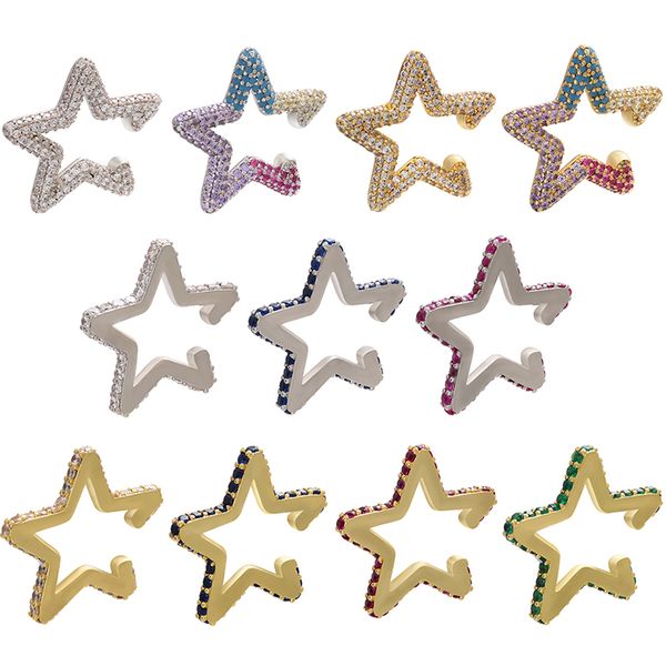 hecheng 1pc cz star earrings wholesale rainbow colorful ear clip for women and girls gift accessories jewelry ve162, Golden;silver
hecheng 1pc cz star earrings wholesale rainbow colorful ear clip for women and girls gift accessories jewelry ve162, Golden;silver