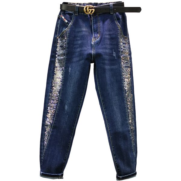 heavy industry fashion sequins jeans women loose high waist spring autumn feet harem pants plus size 26-31, Blue
heavy industry fashion sequins jeans women loose high waist spring autumn feet harem pants plus size 26-31, Blue