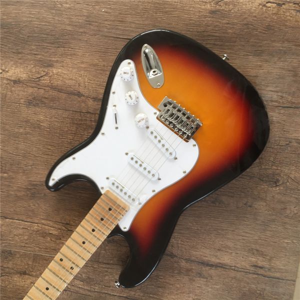 tele electric guitar decayed maple vintage sunburst color chrome hardware maple fingerboard single binding
tele electric guitar decayed maple vintage sunburst color chrome hardware maple fingerboard single binding