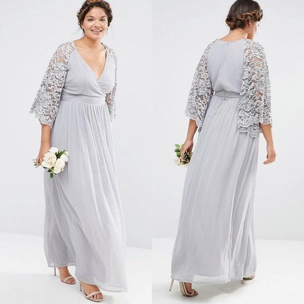 silver gray lace chiffon bohemian plus size bridesmaid dresses modest bell sleeves country wedding party junior bridesmaid dress cheap, White;pink
silver gray lace chiffon bohemian plus size bridesmaid dresses modest bell sleeves country wedding party junior bridesmaid dress cheap, White;pink