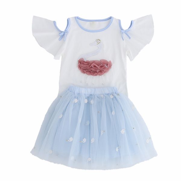 summer girls clothing sets baby girl embroidered swan short sleeve t-shirt and skirt suit kids beaded flower t-shirt clothes set, White
summer girls clothing sets baby girl embroidered swan short sleeve t-shirt and skirt suit kids beaded flower t-shirt clothes set, White
