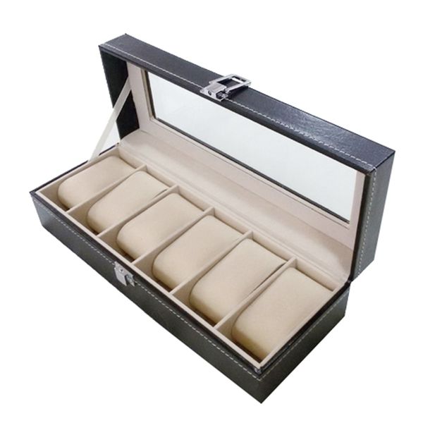 watch case leather watch box jewelry box gift for men (6 compartments - black, Black;blue
watch case leather watch box jewelry box gift for men (6 compartments - black, Black;blue