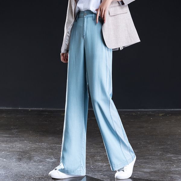 women's jeans women wide leg pants high waist loose casual long softener, Blue
women's jeans women wide leg pants high waist loose casual long softener, Blue
