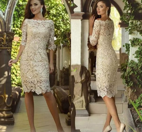 roeb de soriee elegant full lace short champagne prom dress half sleeves bateau neck sheath evening party dress custom, Black
roeb de soriee elegant full lace short champagne prom dress half sleeves bateau neck sheath evening party dress custom, Black