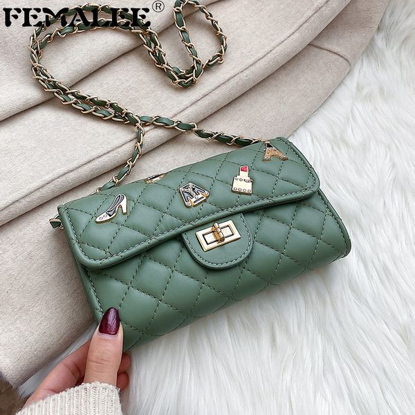 chains fashion rhombus messenger bag diamond lattice designer lock flap metal badges shoulder bag lady lingge chic crossbody
chains fashion rhombus messenger bag diamond lattice designer lock flap metal badges shoulder bag lady lingge chic crossbody