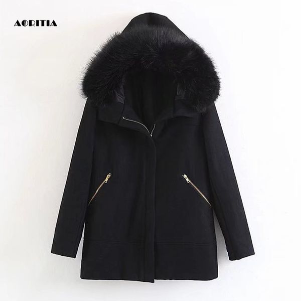 2019 women winter brand woolen hooded coat women jacket outwear casaco feminino, Black
2019 women winter brand woolen hooded coat women jacket outwear casaco feminino, Black