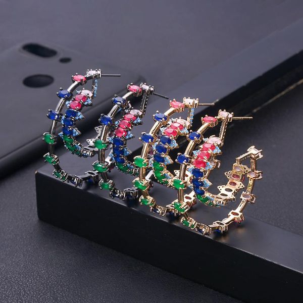 jankelly trendy american cubic zirconia crystal multicolored big hoop earrings circle round design women ear jewelry, Golden;silver
jankelly trendy american cubic zirconia crystal multicolored big hoop earrings circle round design women ear jewelry, Golden;silver