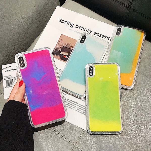 

Luminou neon and ca e for iphone 11 pro xr x max x 6 6 7 8 plu glow in the dark liquid glitter quick and phone cover capa