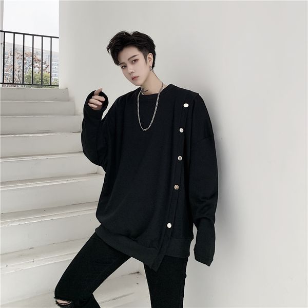 mixcubic 2020 spring korean style unique asymmetric buttons sweatshirt men casual loose hedging sweatshirt outerwear,m-xxl, Black
mixcubic 2020 spring korean style unique asymmetric buttons sweatshirt men casual loose hedging sweatshirt outerwear,m-xxl, Black