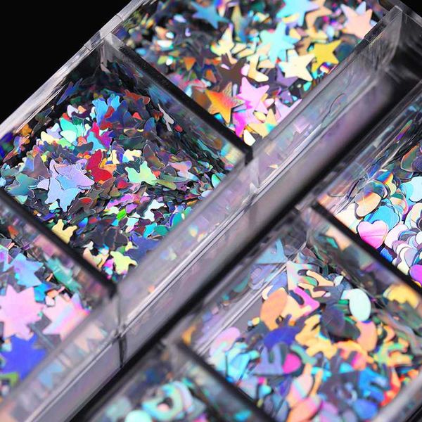12 squares nail sequins colorful flakes holographics butterfly nail glitter powder diy art decorations, Silver;gold
12 squares nail sequins colorful flakes holographics butterfly nail glitter powder diy art decorations, Silver;gold