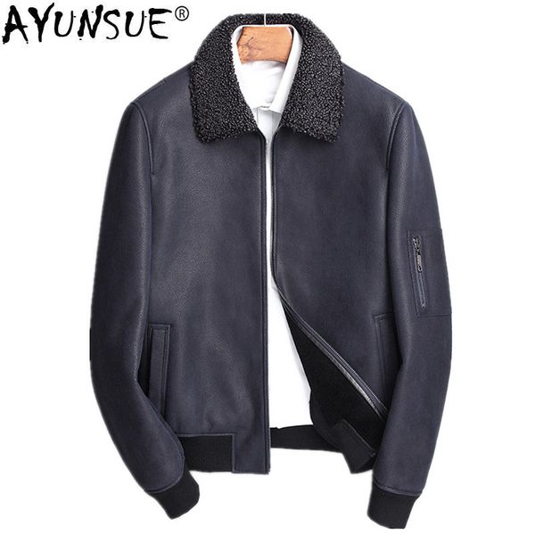 men's leather & faux ayunsue genuine jacket winter men real pure natural fur coat jackets casaco masculinox-lj-720 my722, Black
men's leather & faux ayunsue genuine jacket winter men real pure natural fur coat jackets casaco masculinox-lj-720 my722, Black