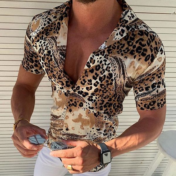 2020 men shirt fashion leopard printed streetwear mens clothing casual short sleeve turn-down collar oversized slim male shirt, White;black
2020 men shirt fashion leopard printed streetwear mens clothing casual short sleeve turn-down collar oversized slim male shirt, White;black