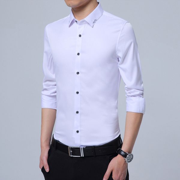 elegant solid men dress shirt business shirts turn down collar long sleeve casual shirt man plus size 4xl 5xl, White;black
elegant solid men dress shirt business shirts turn down collar long sleeve casual shirt man plus size 4xl 5xl, White;black