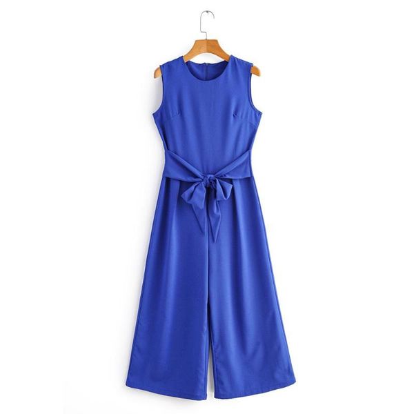 new women fashion o neck sleeveless solid color siamese office lady bow tied sashes wide leg conjoined pants chic jumpsuits p600, Black;white
new women fashion o neck sleeveless solid color siamese office lady bow tied sashes wide leg conjoined pants chic jumpsuits p600, Black;white