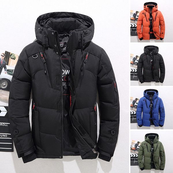 men's winter warm duck down jacket ski jacket snow hooded coat climbing oversize, Black
men's winter warm duck down jacket ski jacket snow hooded coat climbing oversize, Black