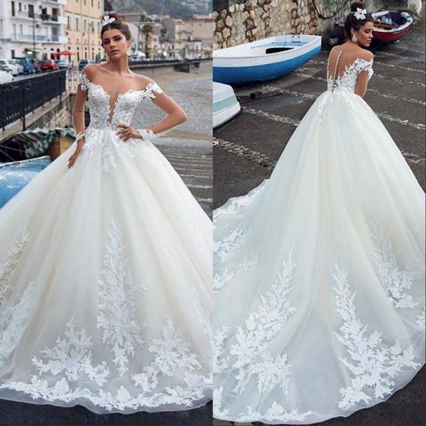 vintage arabic long sleeves off shoulder 2020 wedding dresses lace appliques beaded organza plus size formal bridal gowns, White
vintage arabic long sleeves off shoulder 2020 wedding dresses lace appliques beaded organza plus size formal bridal gowns, White