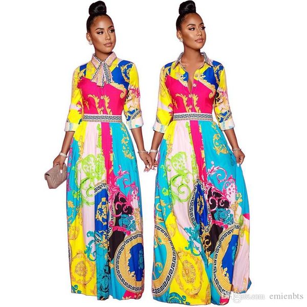 women prom dresses luxury flora printed formal long sleeved lapel neck maxi party dresses womens fashion runway dresses, Black
women prom dresses luxury flora printed formal long sleeved lapel neck maxi party dresses womens fashion runway dresses, Black