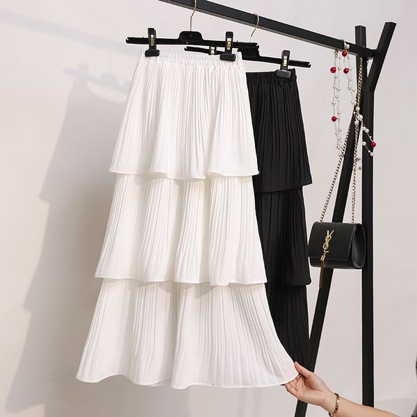 super fairy layer cake skirt women spring and autumn new korean chiffon white student pleated midi skirt a-lin plus size women, Black
super fairy layer cake skirt women spring and autumn new korean chiffon white student pleated midi skirt a-lin plus size women, Black