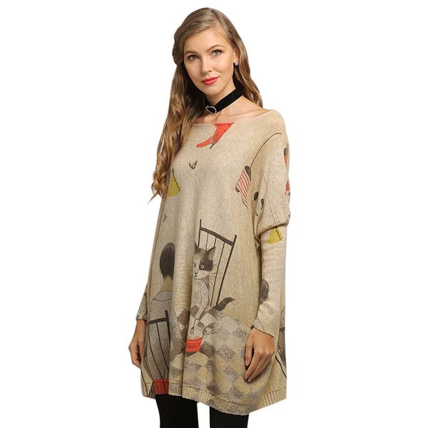 women's sweaters 2021 cartoon loose printing large size bat sleeve pullover sweater printed long cardigan for women fabric, White;black
women's sweaters 2021 cartoon loose printing large size bat sleeve pullover sweater printed long cardigan for women fabric, White;black