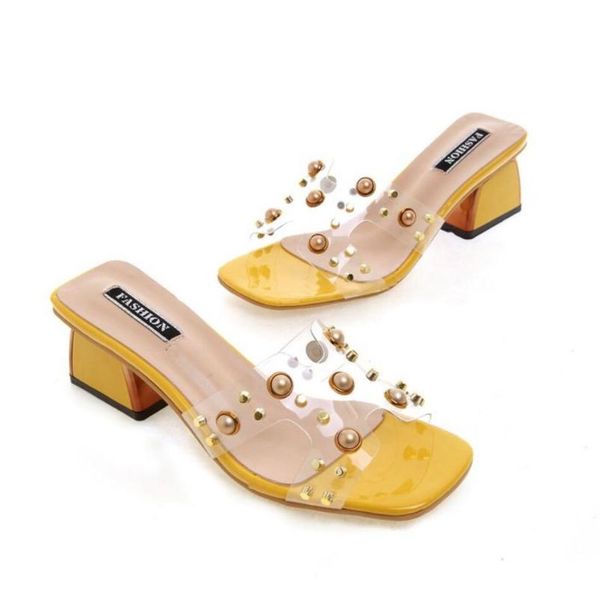 ladies transparent rivet slippers open toes women's shoes high heels 5cm chanclas slippers mujer slides pantoufle femme, Black
ladies transparent rivet slippers open toes women's shoes high heels 5cm chanclas slippers mujer slides pantoufle femme, Black